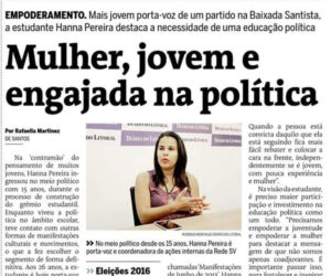 clipping Diário do Litoral - Mulher Jovem e Engajada